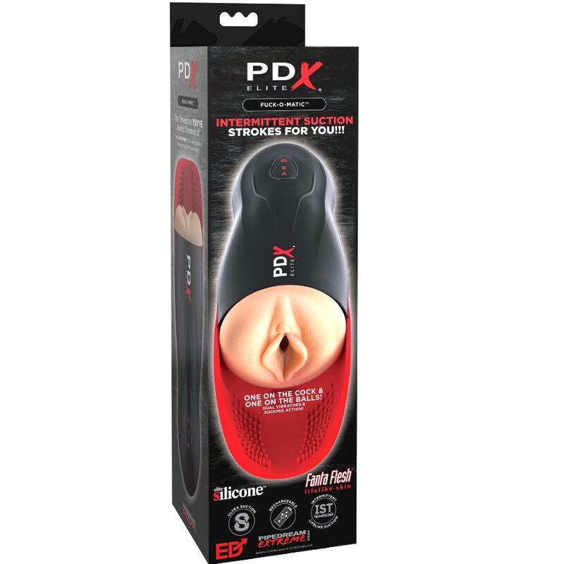 PDX ELITE - STROKER FUCK-O-MATIC DUAL VAGINA VIBRATING PENIS AND TESTICLES