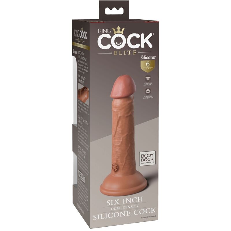 KING COCK - ELITE REALISTISCHER SILIKONDILDO 15,2 CM KARAMELL