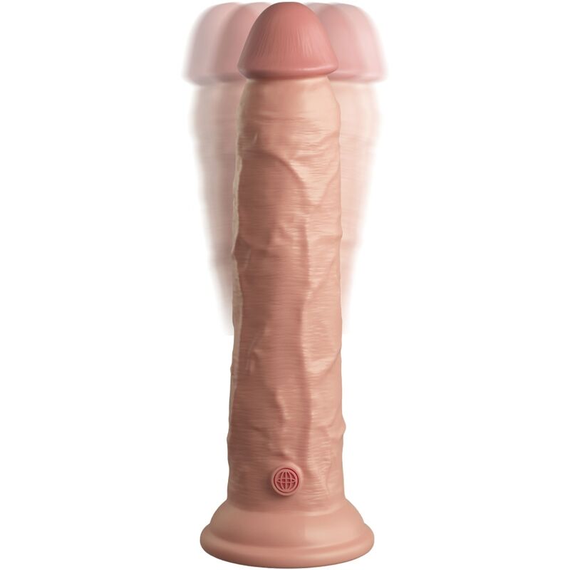 KING COCK - ELITE VIBRADOR DILDO REALÍSTICO E CONTROLE REMOTO DE SILICONE 23 CM