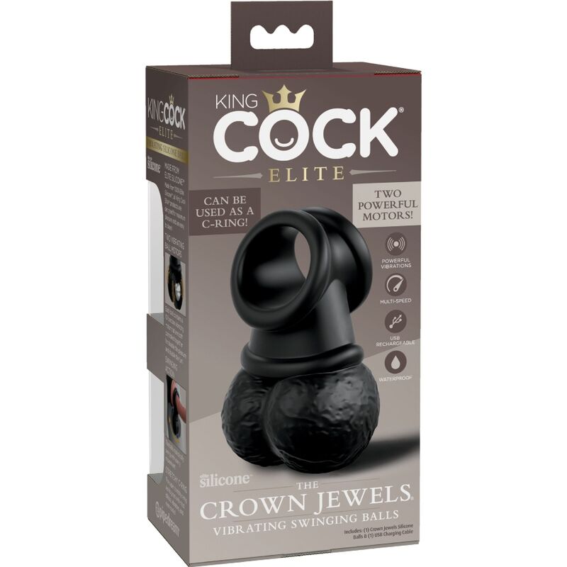 KING COCK - ELITE ANEL COM SILICONE VIBRANTE DE TESTÍCULOS