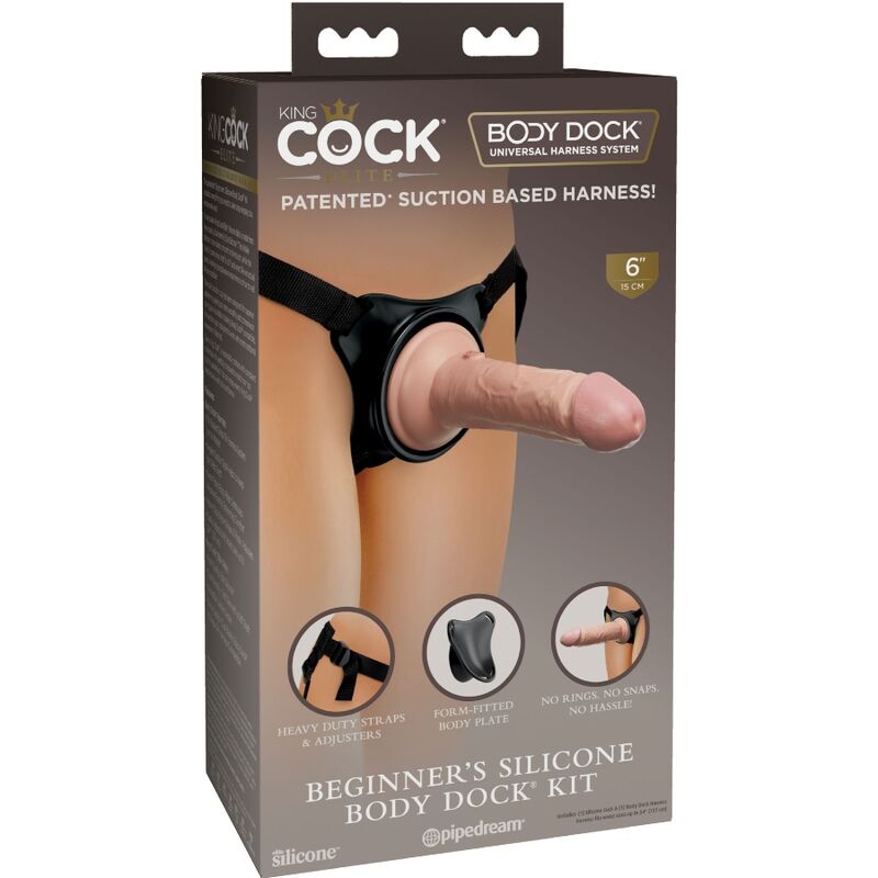 KING COCK - ELITE VERSTELLBARER HARNESS MIT 15,2 CM DILDO FÜR ANFÄNGER