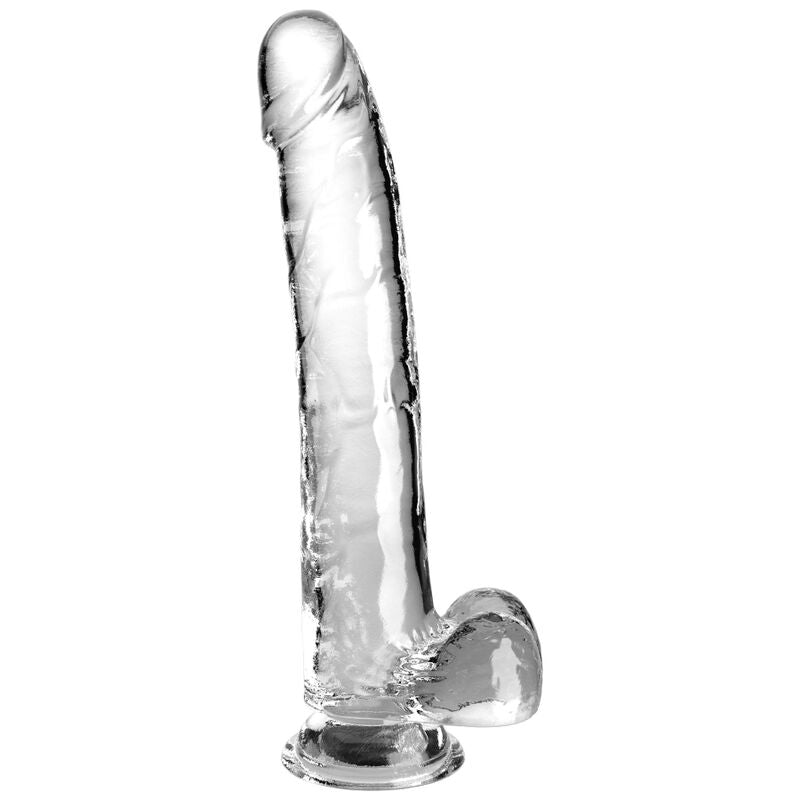 KING COCK - KLARER DILDO MIT HODEN 24,8 CM TRANSPARENT