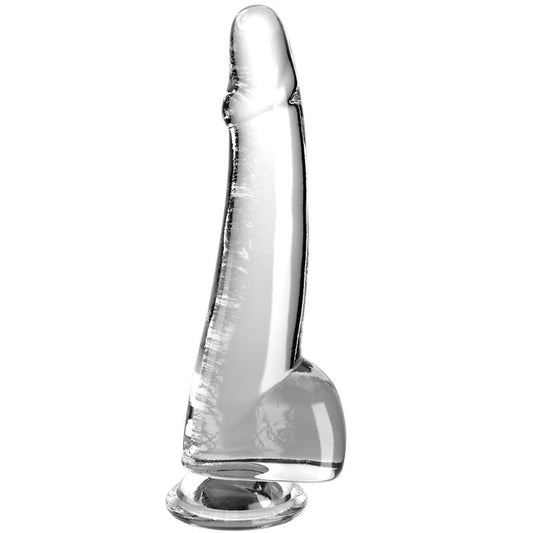 KING COCK - CLEAR DILDO COM TESTÍCULOS 19 CM TRANSPARENTE