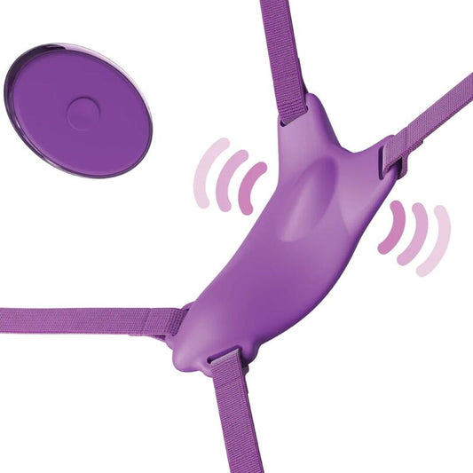 FANTASY FOR HER - VIBRATING BUTTERFLY HARNESS, RECHARGEABLE REMOTE CONTROL AND VIOLET