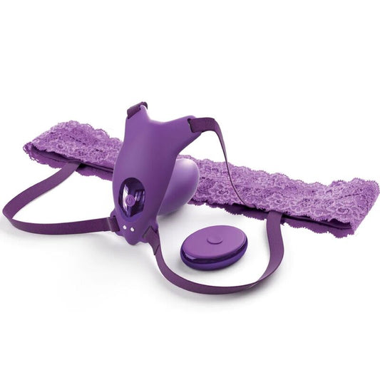 FANTASY FOR HER - G-SPOT BUTTERFLY HARNESS WITH VIBRATOR, RECHARGEABLE AND REMOTE CONTROL VIOLET