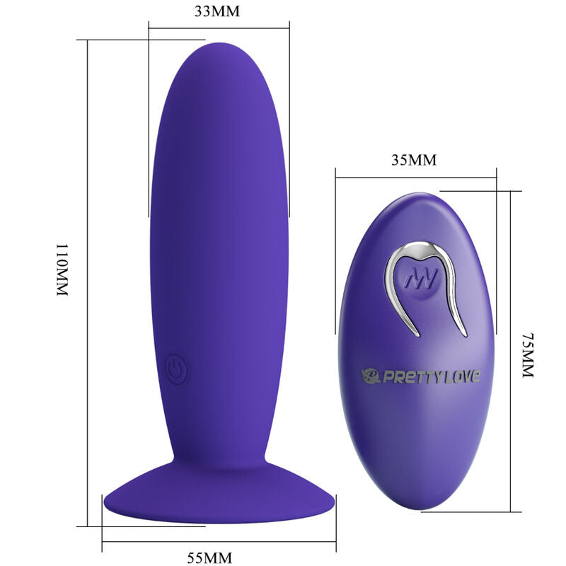 PRETTY LOVE - JUVENTUDE PLUG VIBRADOR ANAL CONTROLE REMOTO VIOLETA