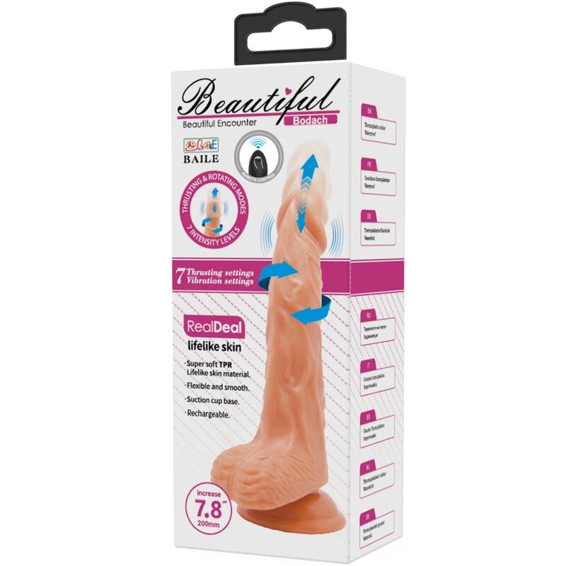 BAILE - BODACH VIBRADOR REALÍSTICO COM VENTOSA DE CONTROLE REMOTO