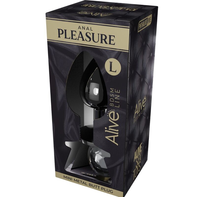 ALIVE - MINI BLACK METAL ANAL PLEASURE PLUG SIZE L