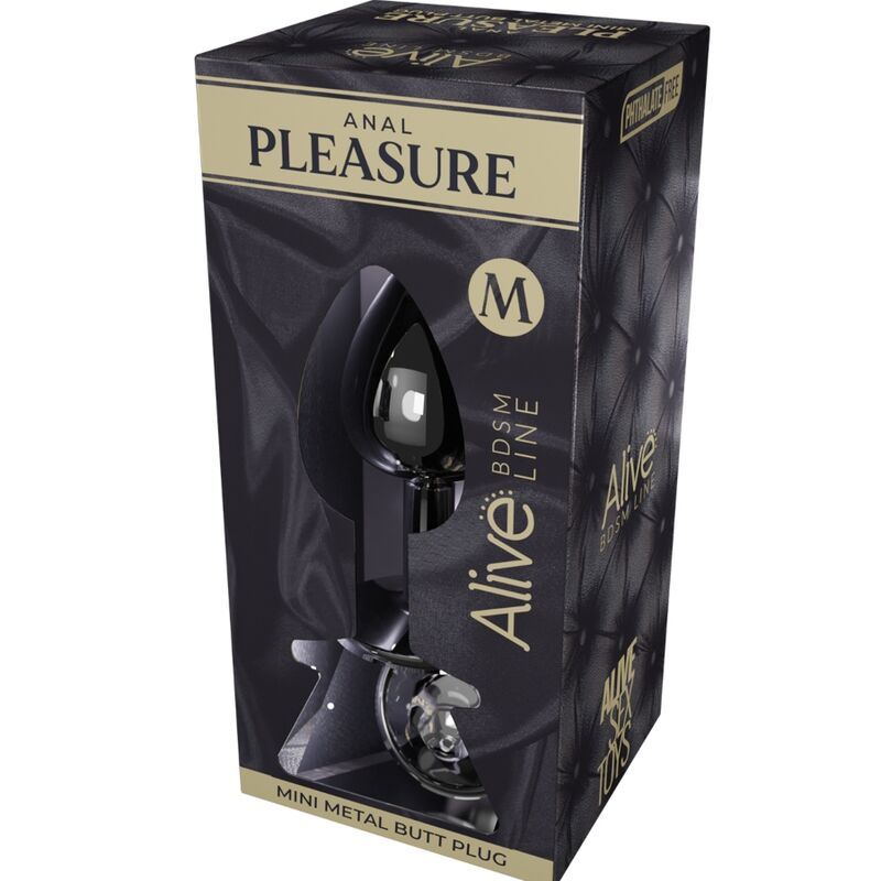 ALIVE - MINI BLACK METAL ANAL PLEASURE PLUG SIZE M