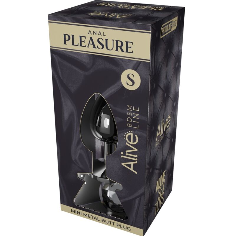 ALIVE - MINI BLACK METAL ANAL PLEASURE PLUG SIZE S