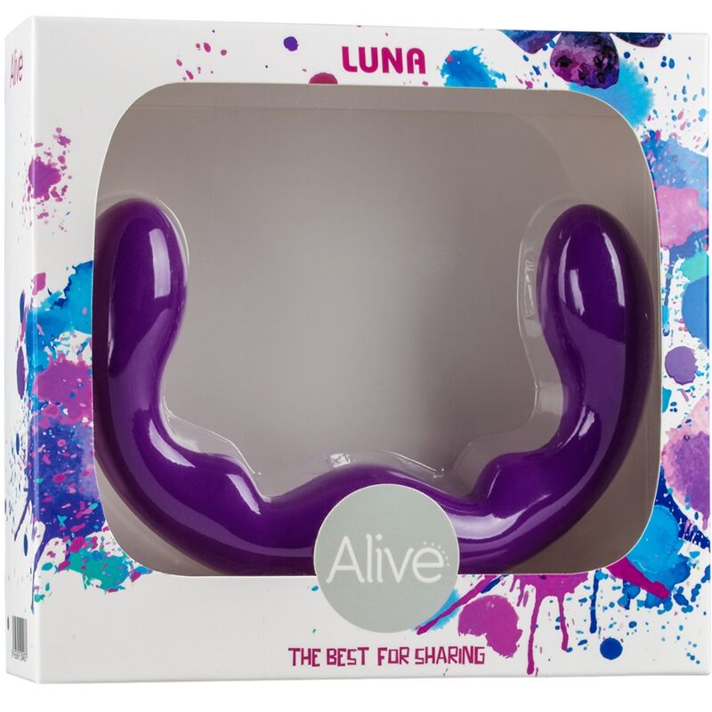 ALIVE - LUNA DILDO DOUBLE PENETRATION VIOLET SILICONE 25 CM