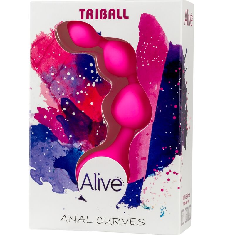 ALIVE - PINK TRIBALL SILICONE ANAL BALLS 15 CM