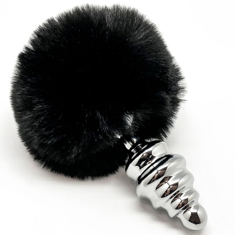 ALIVE - BLACK FLUFFY METAL SPIRAL ANAL PLEASURE PLUG SIZE L