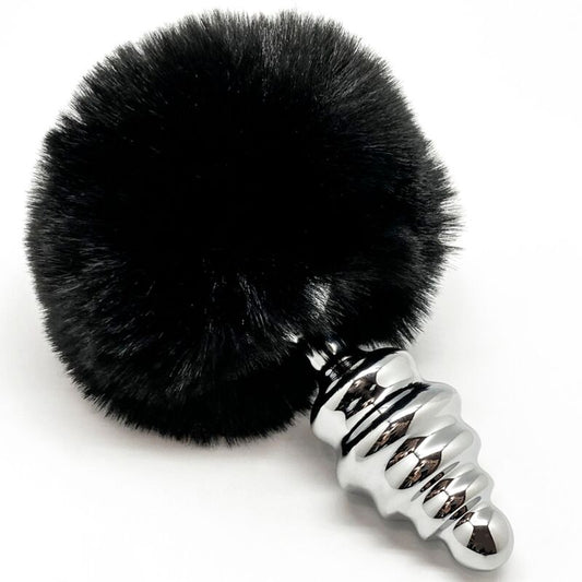 ALIVE - BLACK FLUFFY METAL SPIRAL ANAL PLEASURE PLUG SIZE M