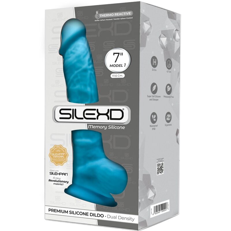 SILEXD - MODELL 1 PREMIUM REALISTISCHER SILEXPAN SILIKONPENIS BLAU 17,5 CM