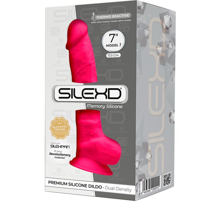 SILEXD - MODEL 1 PREMIUM REALISTIC PENIS SILEXPAN SILICONE FUCHSIA 17.5 CM