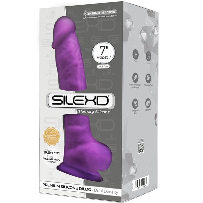 SILEXD - MODEL 1 PREMIUM REALISTIC PENIS SILEXPAN SILICONE VIOLET 17.5 CM