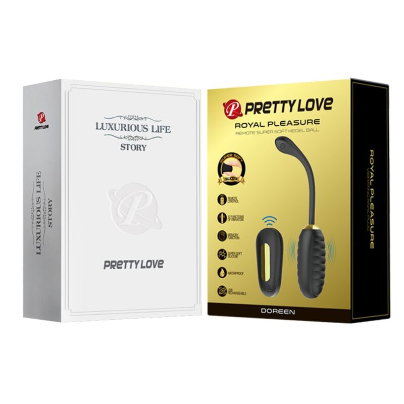 PRETTY LOVE - DOREEN LUXURY RECARREGÁVEL VIBRADOR OVO PRETO CONTROLE REMOTO