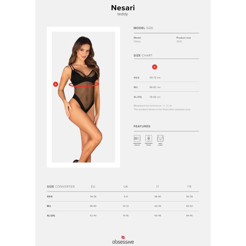 OBSESSIVE - NESARI TEDDY CROTCHLESS XL/XXL