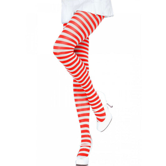 LEG AVENUE - WEISS/ROT GESTREIFTE HOSE