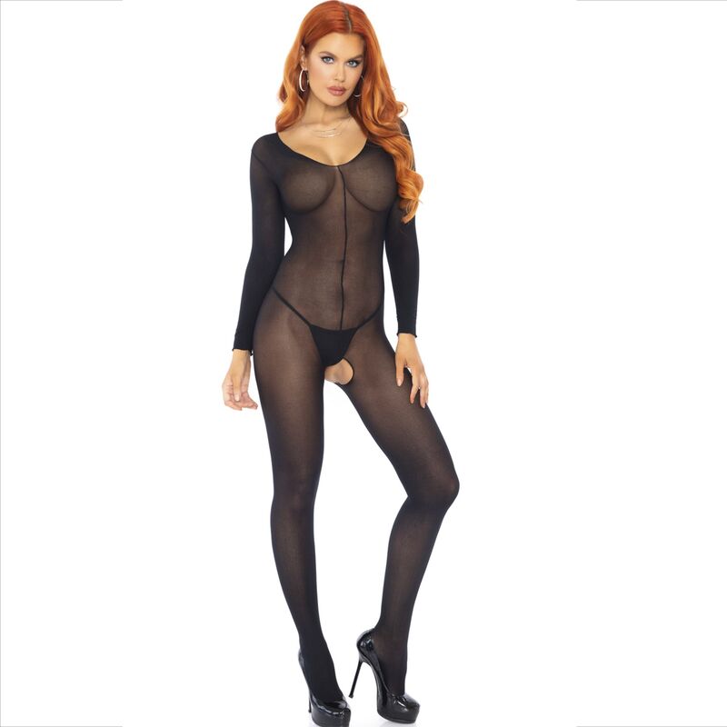 LEG AVENUE - BODYSTOCKING MANGA COMPRIDA PRETO