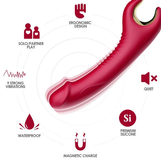 ARMONY - PRINCE DILDO VIBRADOR E ROTATOR VERMELHO