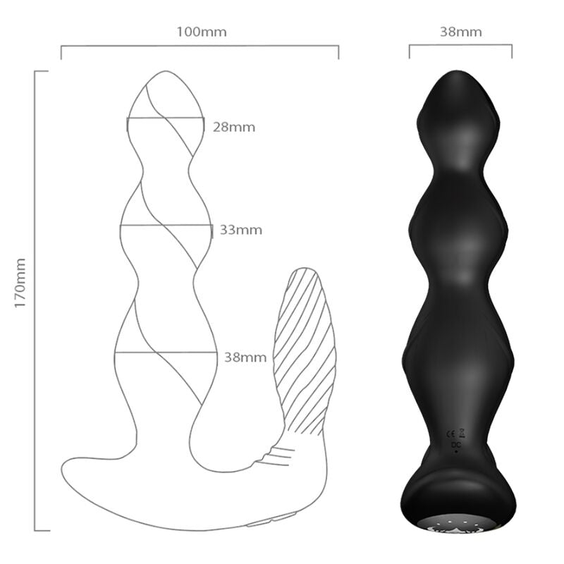 ARMONY - VIBRADOR E ESTIMULADOR MANFUN PLUG ANAL CONTROLE REMOTO PRETO