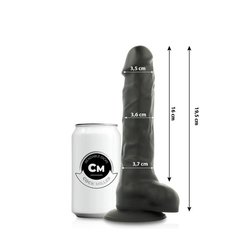 COCK MILLER - DENSIDADE DE SILICONE COCKSIL ARTICULVEL PRETO 19,5 CM