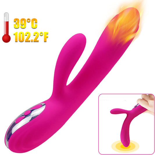 ARMONY - VIBRADOR E ESTIMULADOR FLEXÍVEL COM EFEITO DE CALOR FÚCSIA