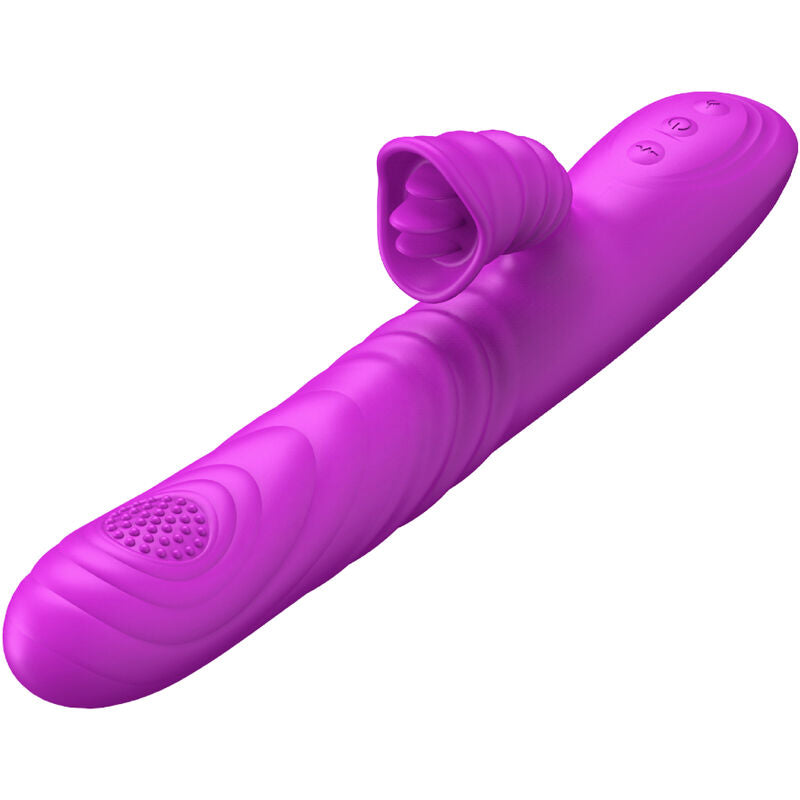 ARMONY - VIBRADOR MULTIFUNO ANGELIA COM LÍNGUA ESTIMULANTE EFEITO CALOR VIOLETA