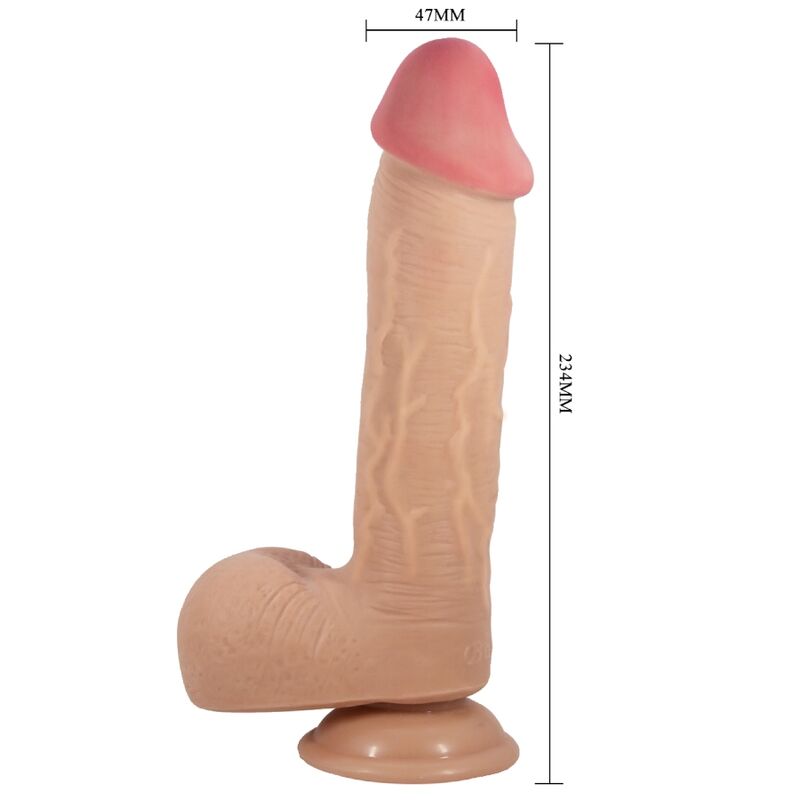 PRETTY LOVE - SLIDING SKIN SERIES REALISTIC DILDO WITH SLIDING SUCTION CUP FLESH SKIN 23.4 CM