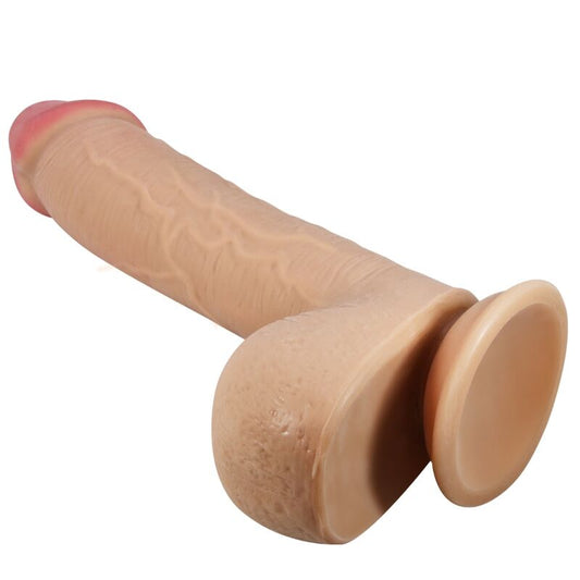 PRETTY LOVE - SLIDING SKIN SERIES REALISTIC DILDO WITH SLIDING SUCTION CUP FLESH SKIN 23.4 CM