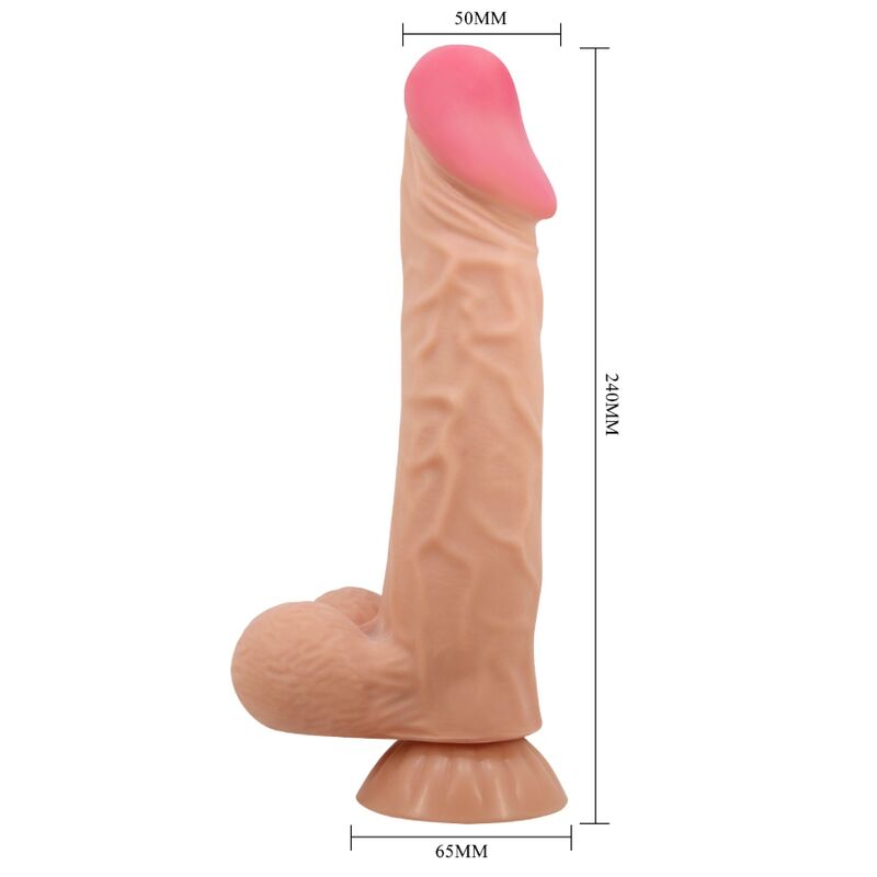 PRETTY LOVE - SLIDING SKIN SERIES REALISTIC DILDO WITH SLIDING SUCTION CUP SKIN REMOTE CONTROL FLESH 24 CM