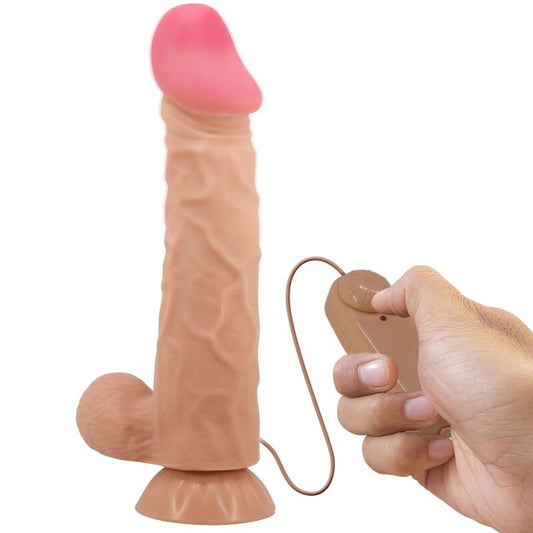 PRETTY LOVE - SLIDING SKIN SERIES REALISTIC DILDO WITH SLIDING SUCTION CUP SKIN REMOTE CONTROL FLESH 24 CM