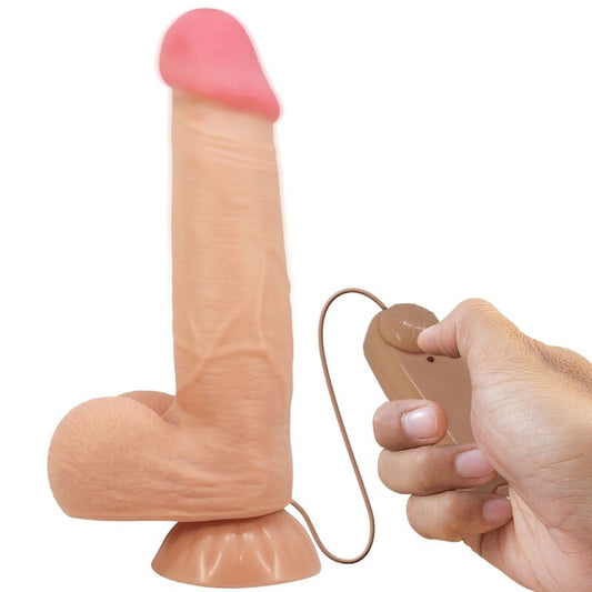 PRETTY LOVE - SÉRIE SLIDING SKIN DILDO REALÍSTICO COM VENTOSA DESLIZANTE PELE CONTROLO REMOTO CARNE 21,8 CM