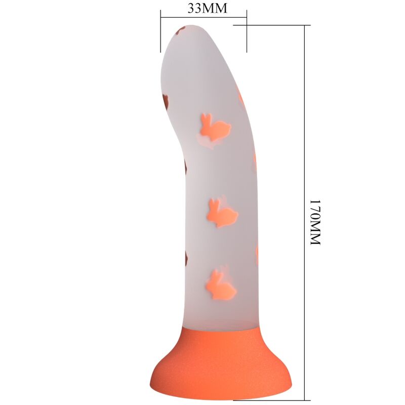 PRETTY LOVE - NIGHTFALL MAGIC DILDO WITHOUT VIBRATION, LUMINOUS ORANGE