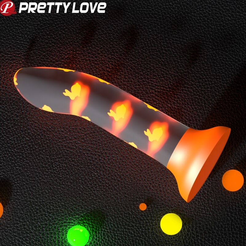 PRETTY LOVE - NIGHTFALL MAGIC DILDO WITHOUT VIBRATION, LUMINOUS ORANGE