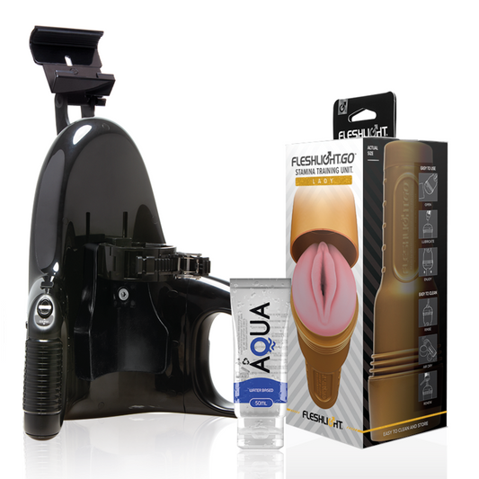 FLESHLIGHT - STAMINA GO LADY TRAINING UNIT + UNIVERSAL LAUNCH + AQUA QUALITY LUBRICANT 50 ML