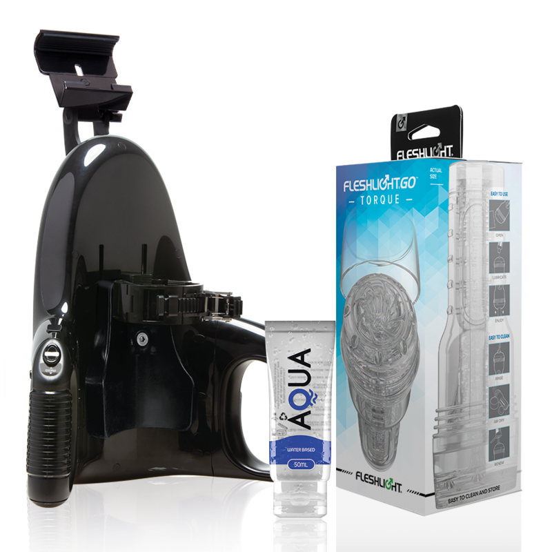 FLESHLIGHT - GO MASTURBATOR TORQUE ICE + UNIVERSAL LAUNCH + SCHMIERMITTEL IN AQUA-QUALITÄT 50 ML