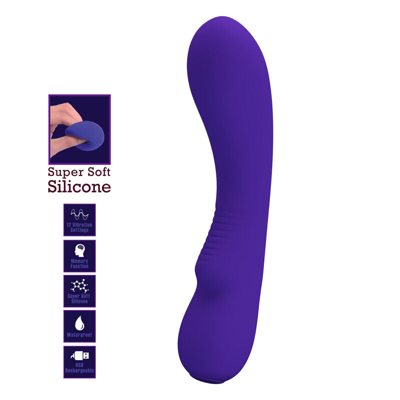 PRETTY LOVE - VIBRADOR RECARREGVEL PRESCOTT ROXO