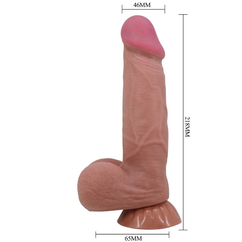 PRETTY LOVE - SÉRIE DESLIZANTE DILDO REALÍSTICO COM VENTOSA DESLIZANTE DE PELE MARROM 21,8 CM