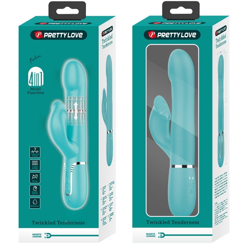 PRETTY LOVE - AQUA GREEN PEARL RABBIT VIBRATOR