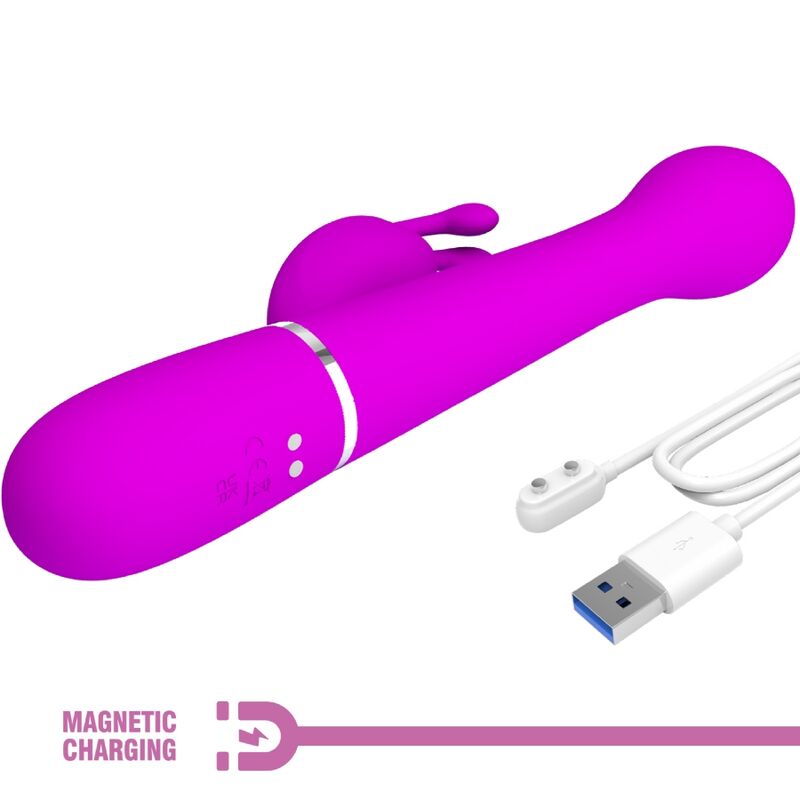 PRETTY LOVE - VIBRADOR DEJON COELHO 3 EM 1 MULTIFUNO VIOLETA