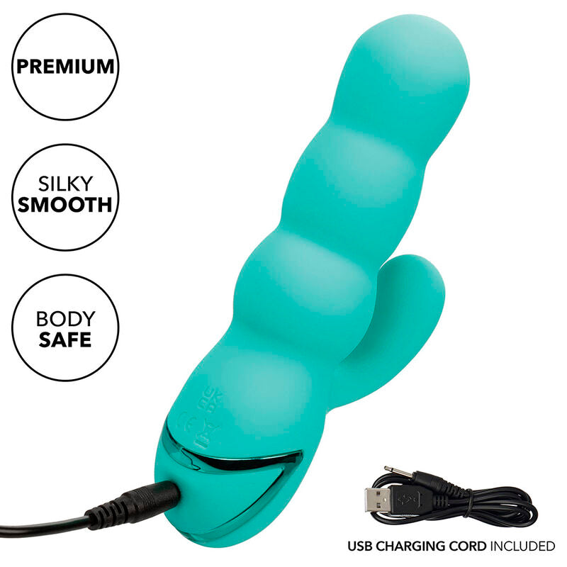 CALEXOTICS - VIBRADOR DEL MAR DIVA RABBIR AQUA GREEN POR CALIFORNIA DREAMING