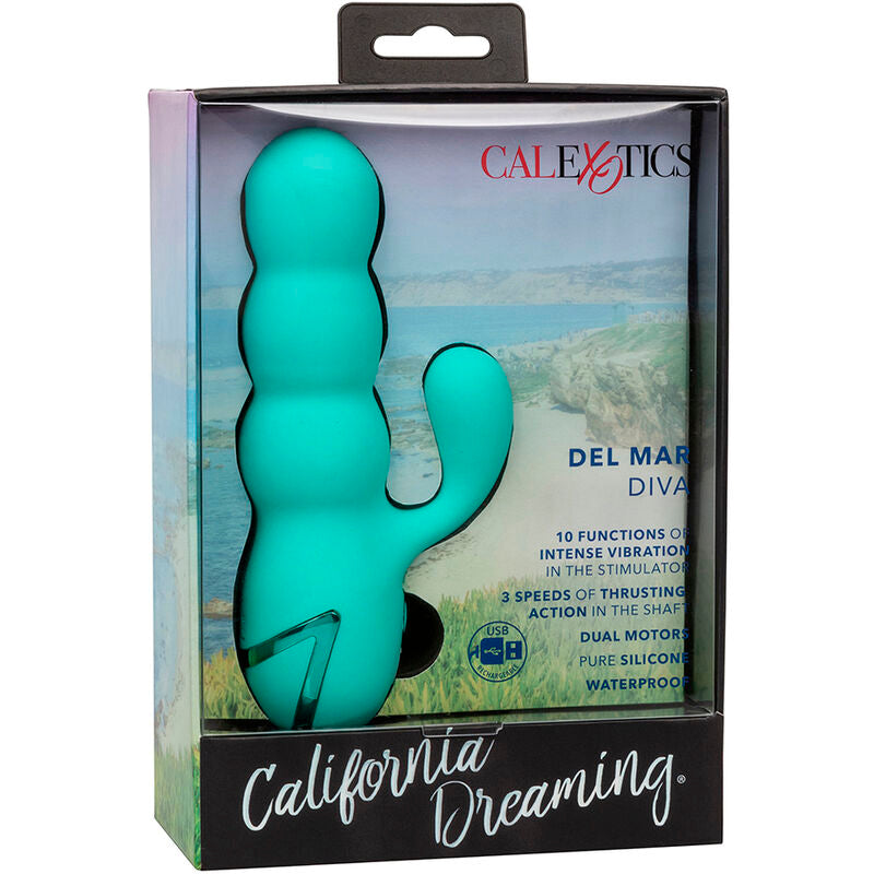 CALEXOTICS - VIBRADOR DEL MAR DIVA RABBIR AQUA GREEN POR CALIFORNIA DREAMING