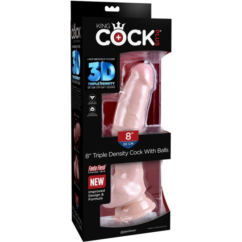 KING COCK - DILDO TRIPLA DENSIDADE 18.4 CM