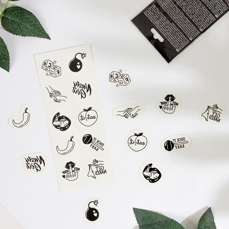 SECRET PLAY - SET OF 10 TEMPORARY TATTOOS FROM THE SPICY COLLECTION