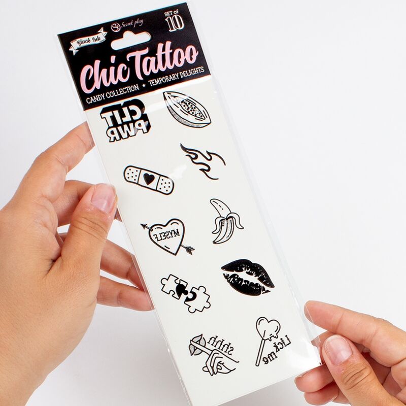 SECRET PLAY - SET OF 10 TEMPORARY TATTOOS FROM THE SWEETS COLLECTION