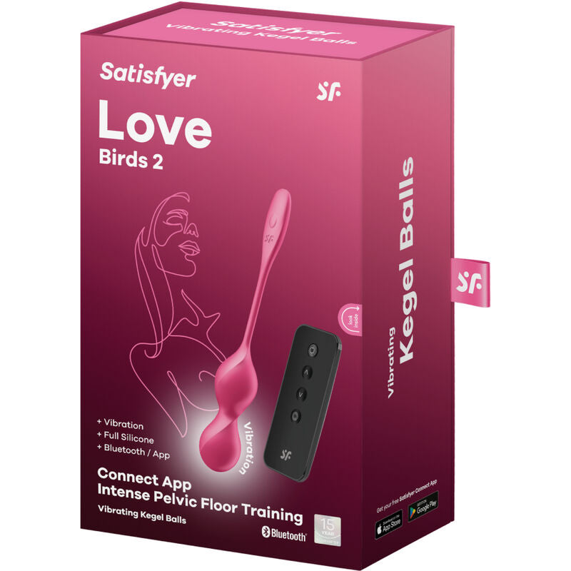 SATISFYER - LOVE BIRDS 2 BOLAS DE KEGEL VIBRANTES + APLICATIVO GRATUITO