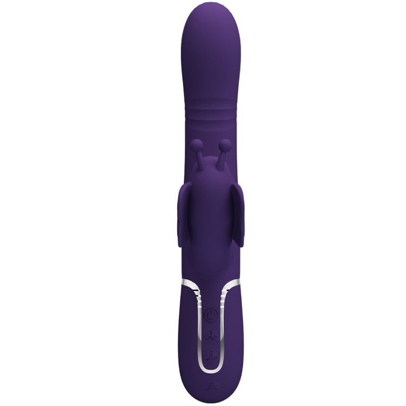 PRETTY LOVE - VIBRADOR COELHO MULTIFUNÇÕES 4 EM 1 BORBOLETA ROXO